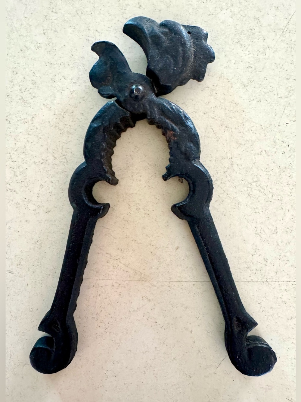Antique Black Cast Iron Rooster / Chicken Nutcracker Tool